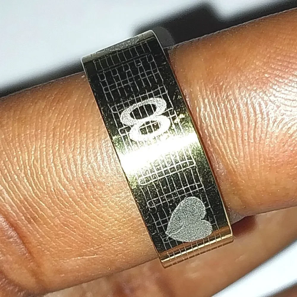 Stainless steel wide band hypoallergenic nickel free Men's ring sz 9